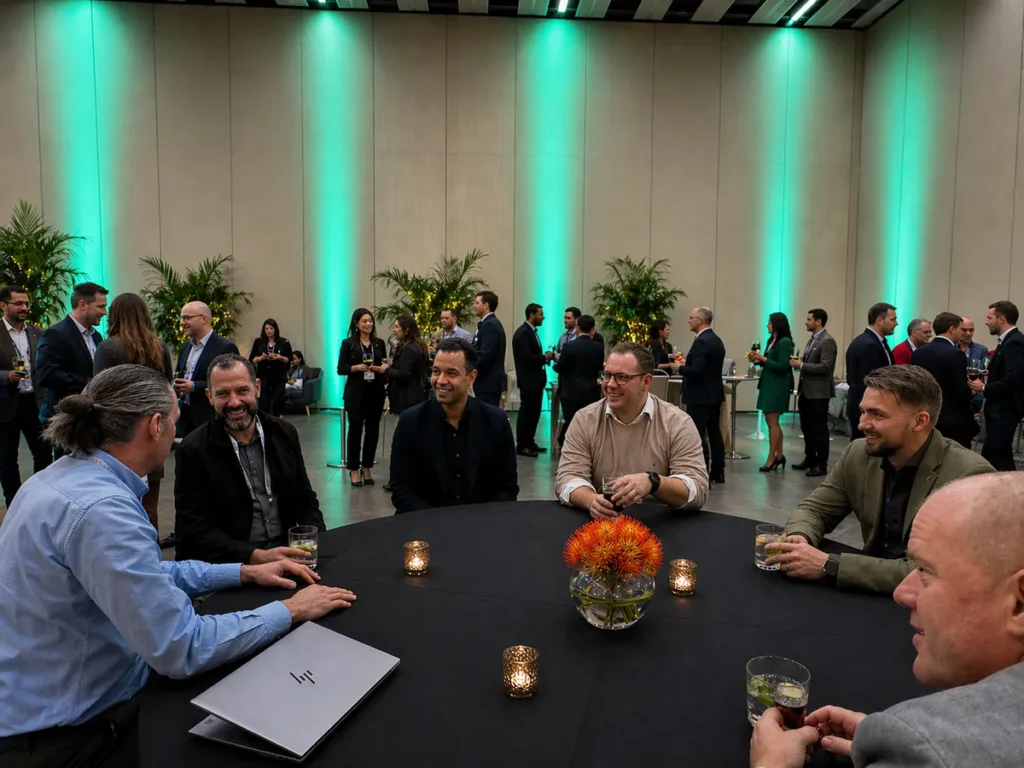 A group of attendees listening intently to a speaker at HPE Discover